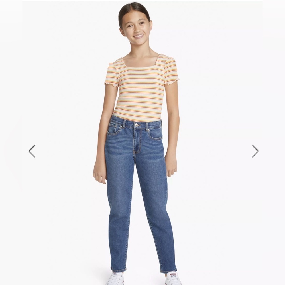 LEVI'S® MINI MOM BIG GIRLS Dark Blue Denim Jeans size 12